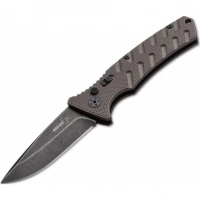 Автоматический складной нож Boker Plus Strike Coyote Spearpoint, сталь AUS-8 BlackWash™ Plain, рукоять анодированный алюминий, BK01BO424 купить в Туле