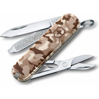 Нож перочинный Victorinox CLASSIC, сталь X55CrMo14, рукоять Cellidor®, песочный камуфляж купить в Туле