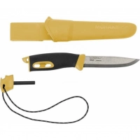 Нож с фиксированным лезвием Morakniv Companion Spark Black Yellow, сталь Sandvik 12C27, рукоять резина/пластик купить в Туле