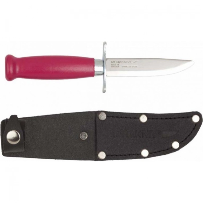 Нож с фиксированным лезвием Morakniv Scout 39 Safe Cerise, сталь Sandvik 12С27, рукоять береза, розовый