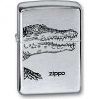 Зажигалка ZIPPO Alligator, с покрытием Brushed Chrome, латунь/сталь, серебристая, матовая, 36x12x56 купить в Туле