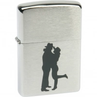 Зажигалка ZIPPO Cowboy Couple Brushed Chrome, латунь, ник.-хром. покр., серебр., матов., 36х56х12 мм купить в Туле